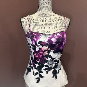 Floral Camisole in Purple and Black